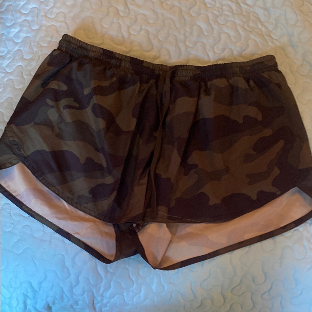 Old Navy Green and Black Athletic Shorts Lightweight Elastic Waist